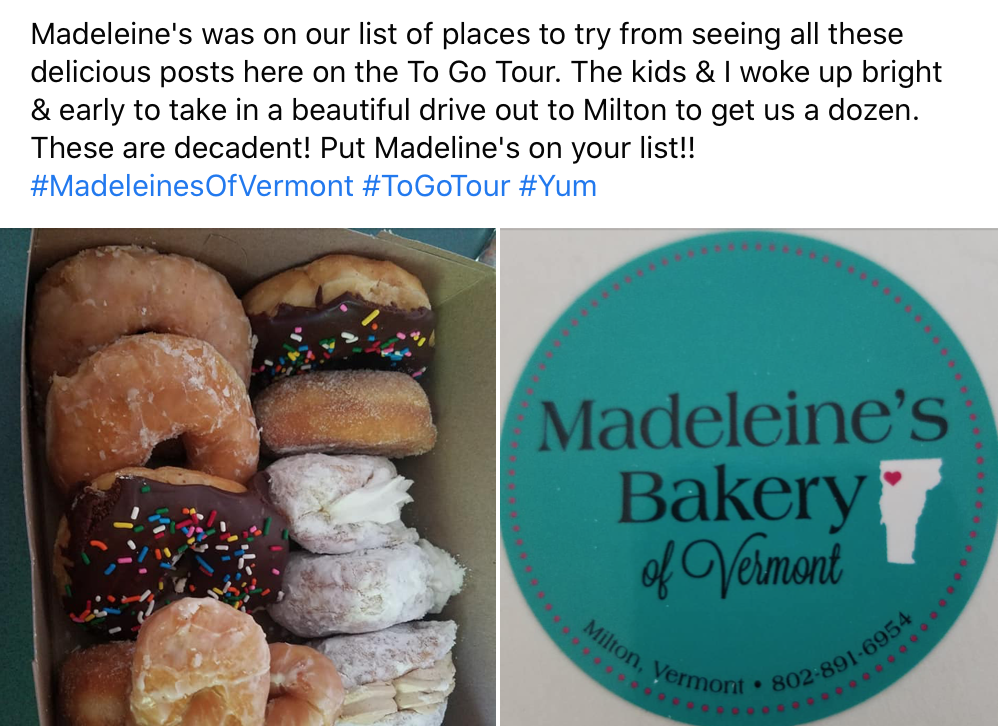 Madeleine's Bakery social media